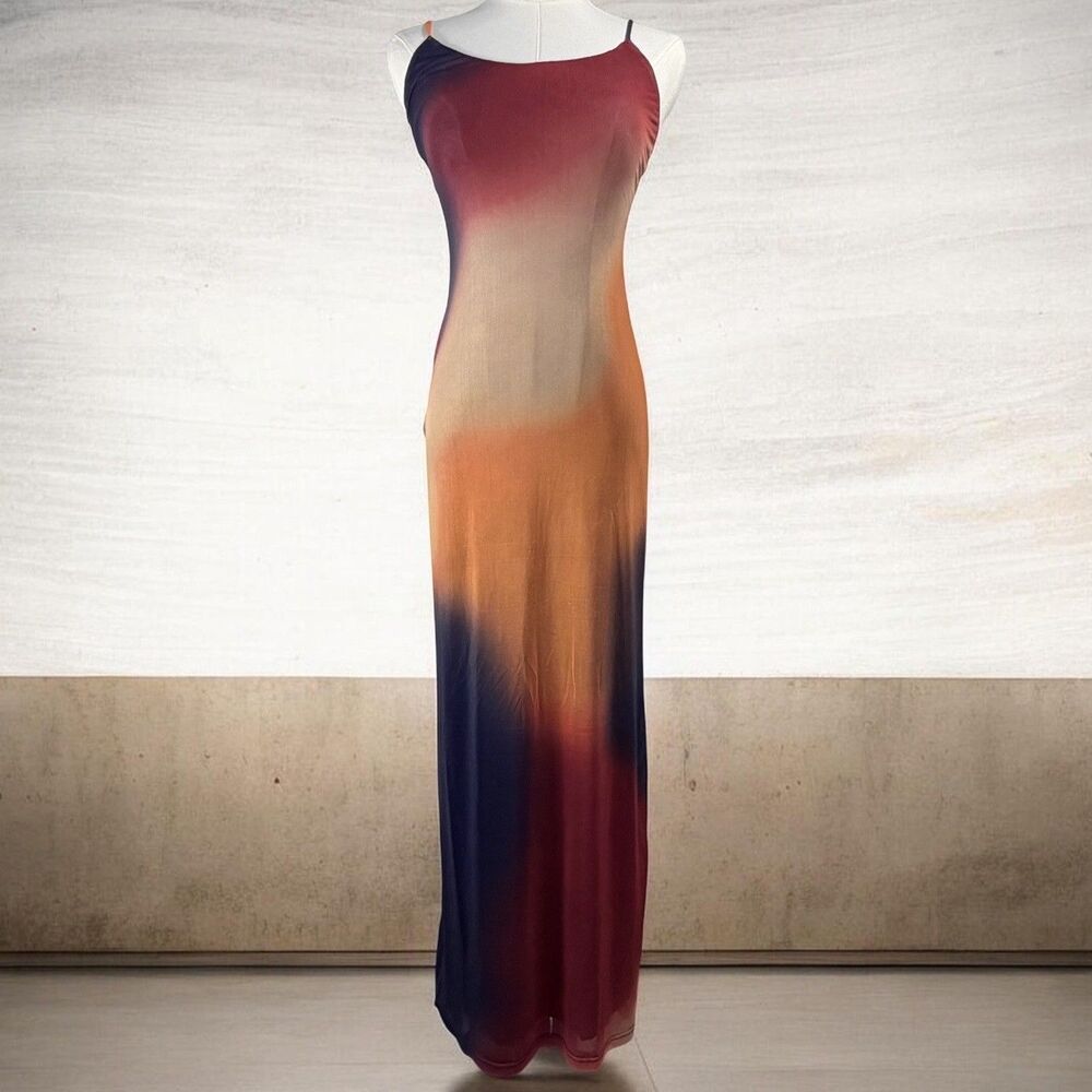 Princess Polly Ombre Maxi Dress Women's US 4 Purple Pink Orange Bodycon